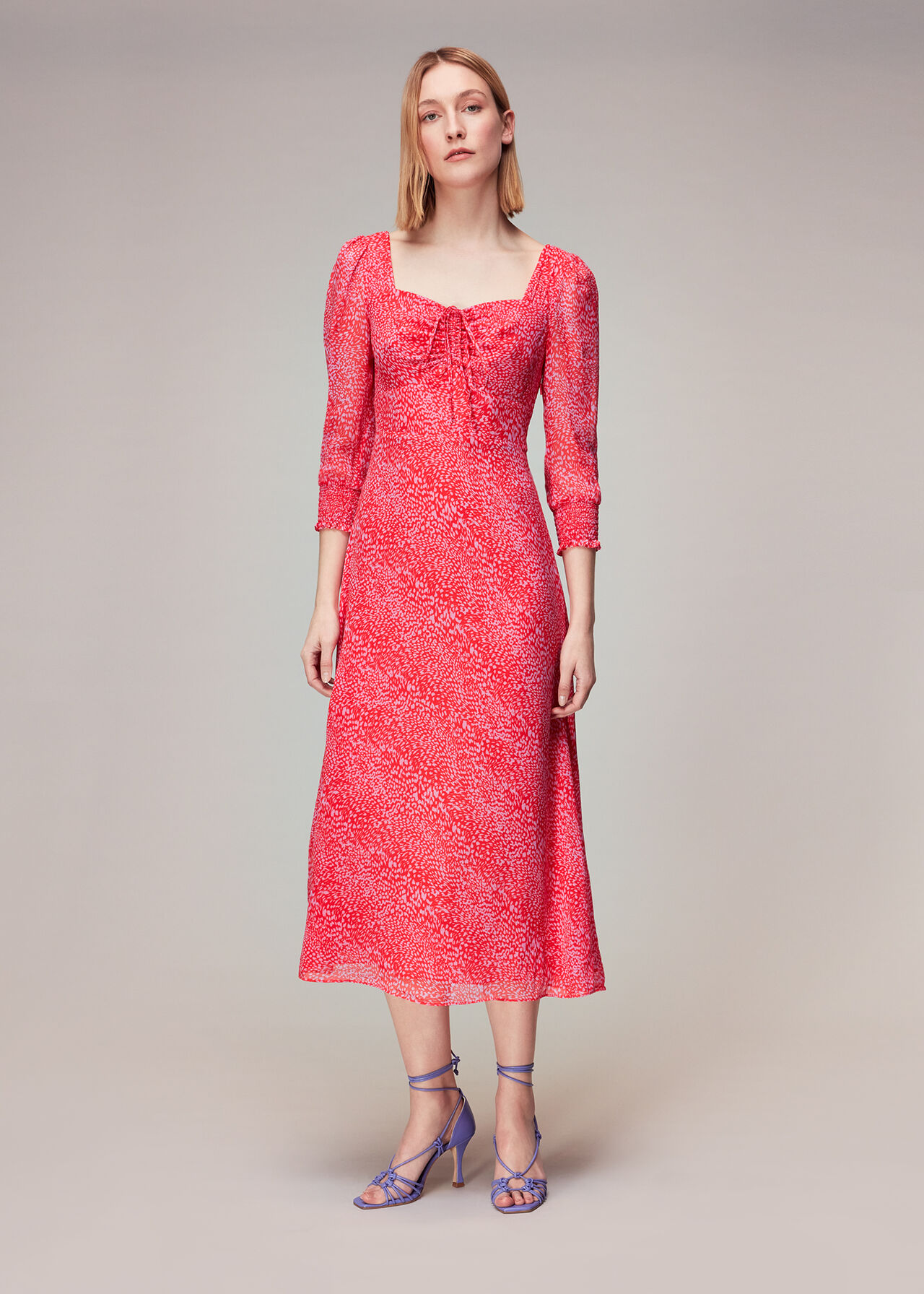 Diagonal Leopard Midi Dress