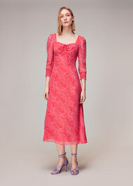 Diagonal Leopard Midi Dress