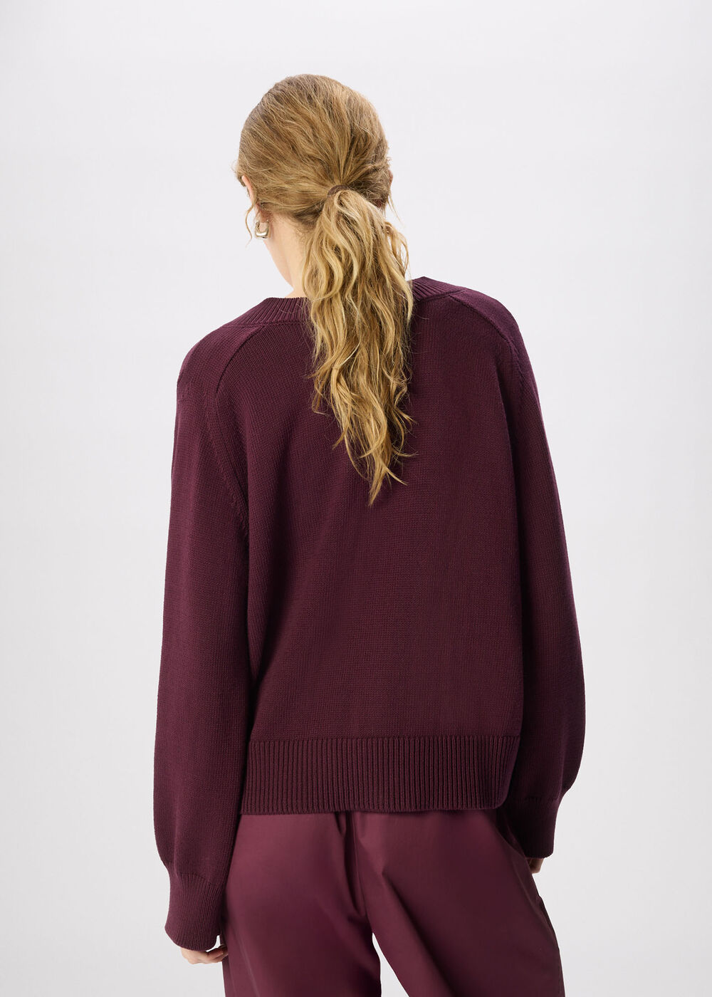 Cotton V Neck Relaxed Knit