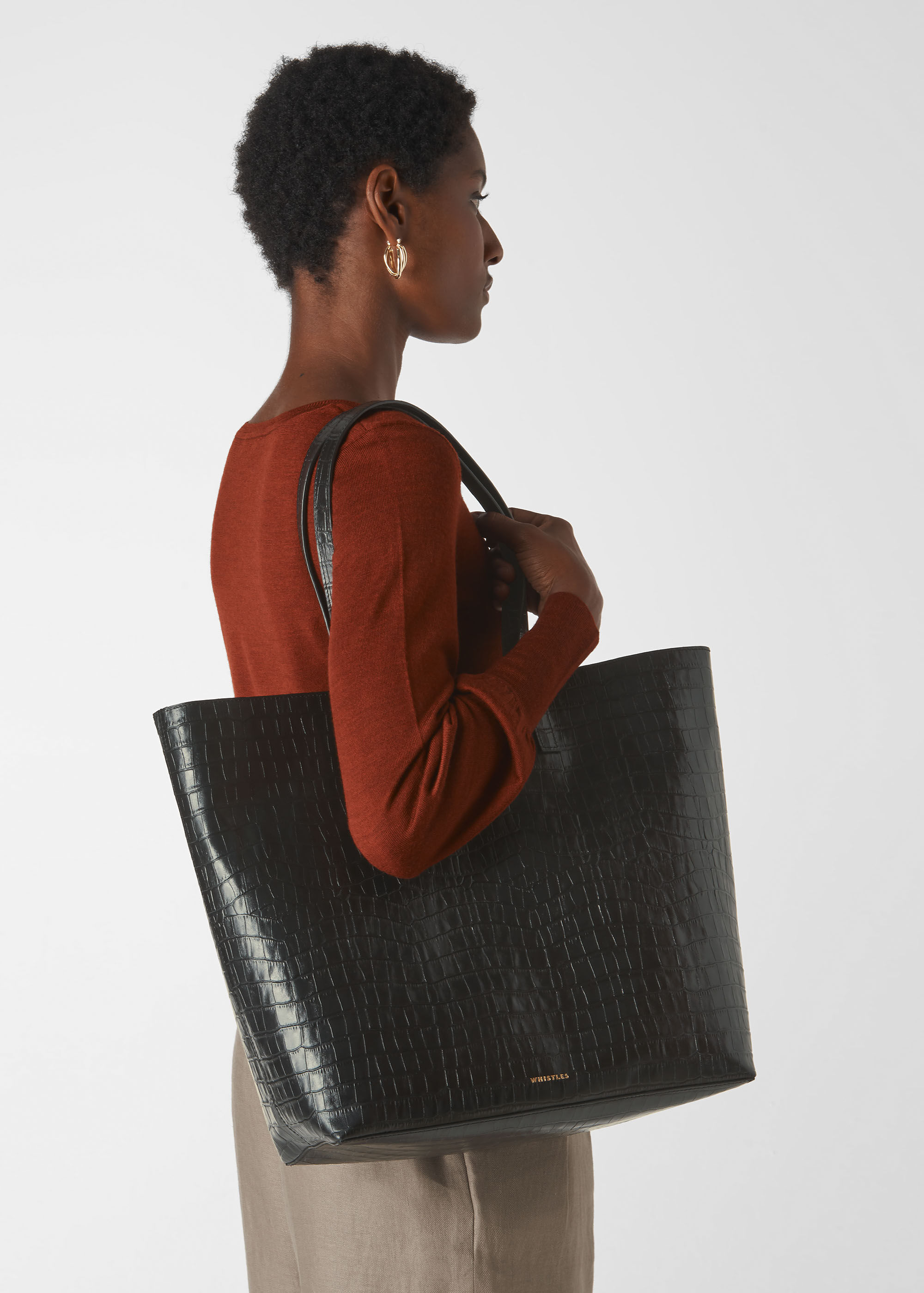 Whistles croc purse cheap