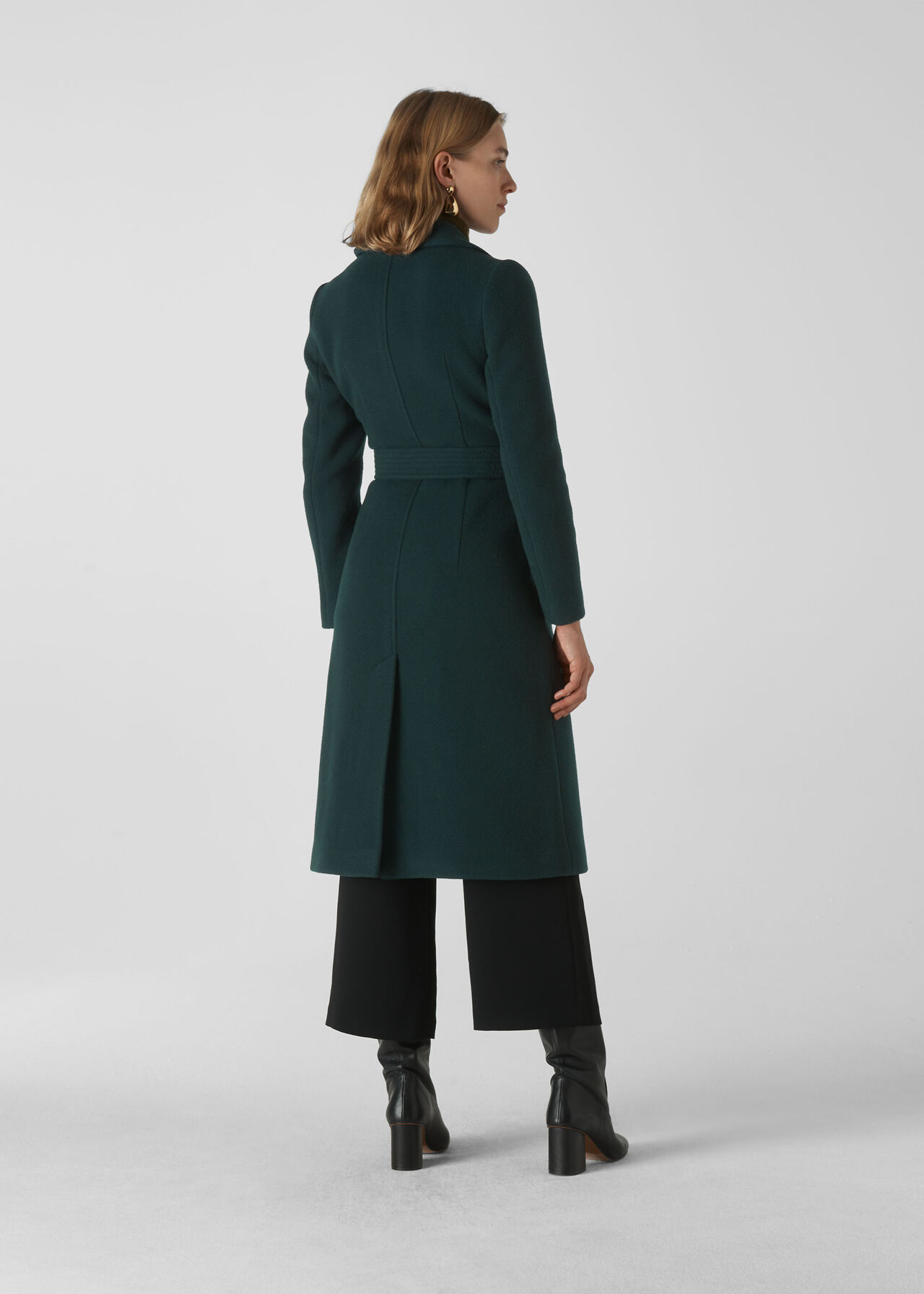 Alexandra Belted Coat Dark Green