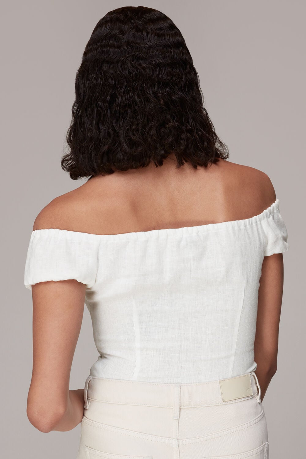 Off Shoulder Tie Front Top