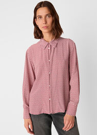 Geo Print Pleat Detail Shirt