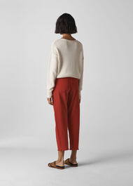 High Waist Barrel Leg Jean Rust