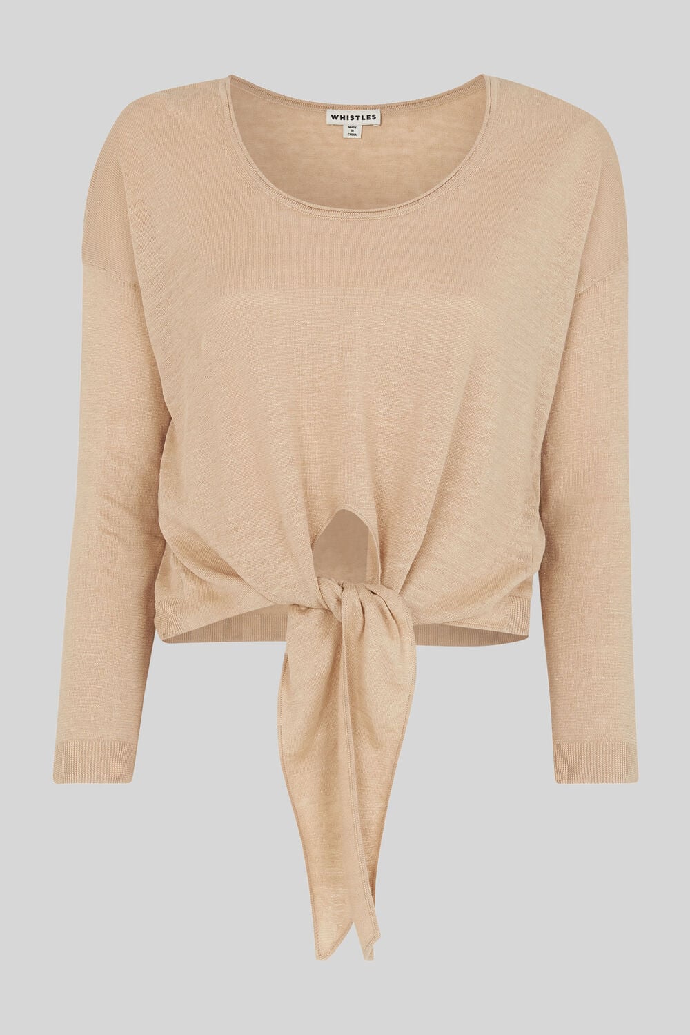Tie Front Light Knit Neutral