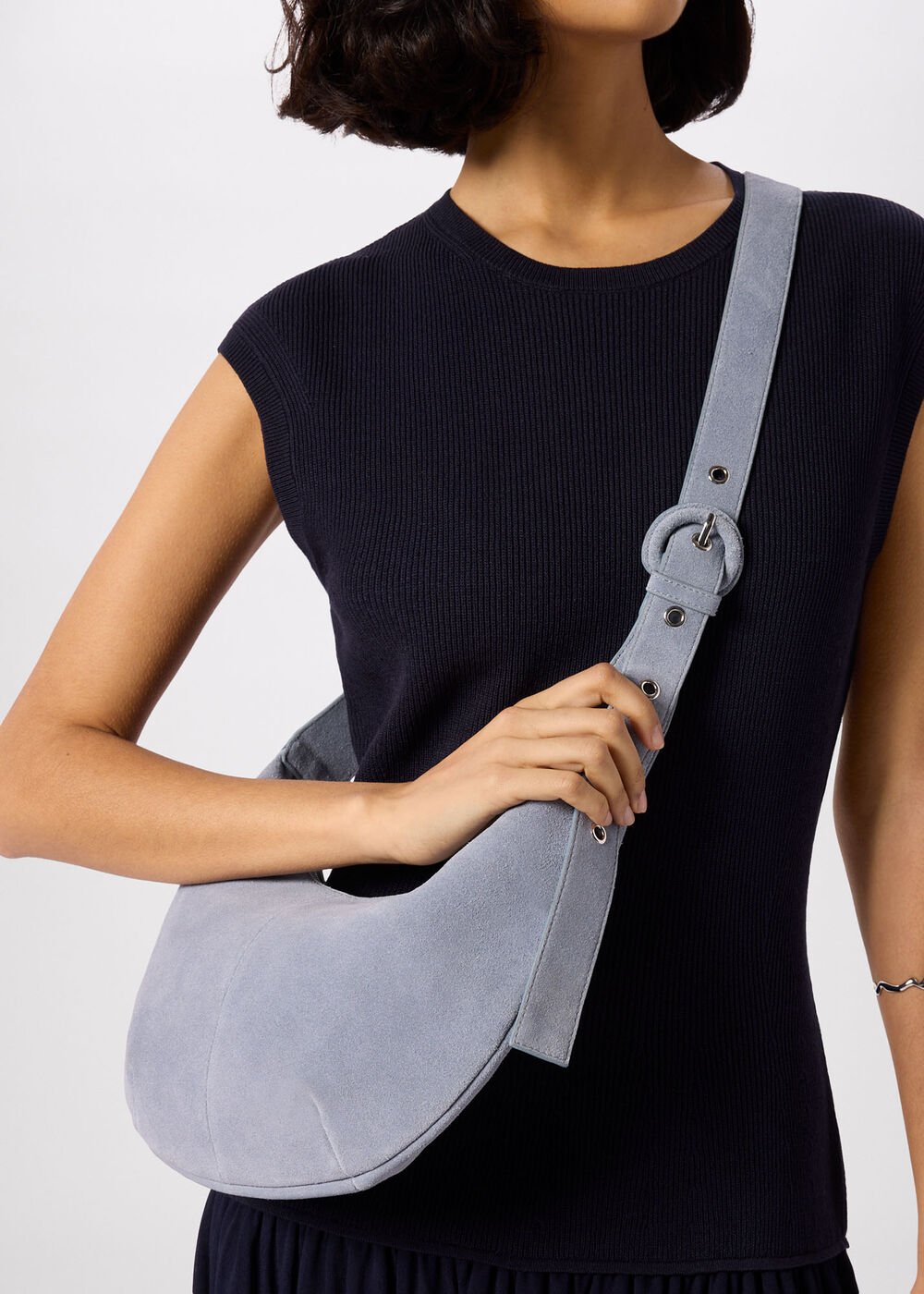 Small Sia Suede Crossbody Bag