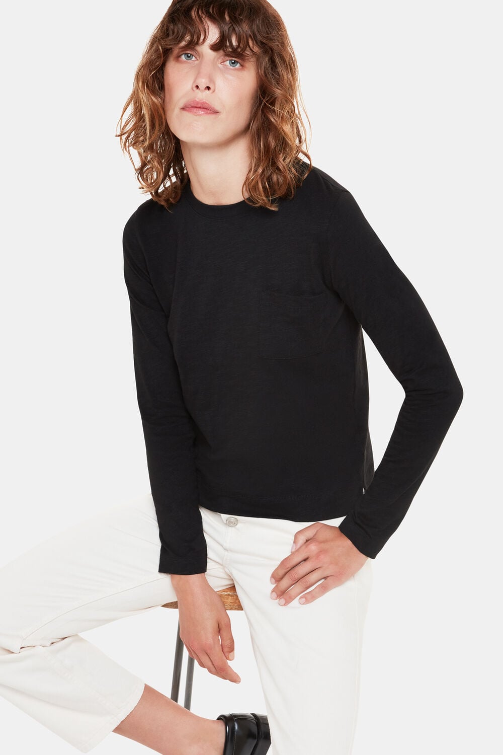 Crew Neck Pocket Top