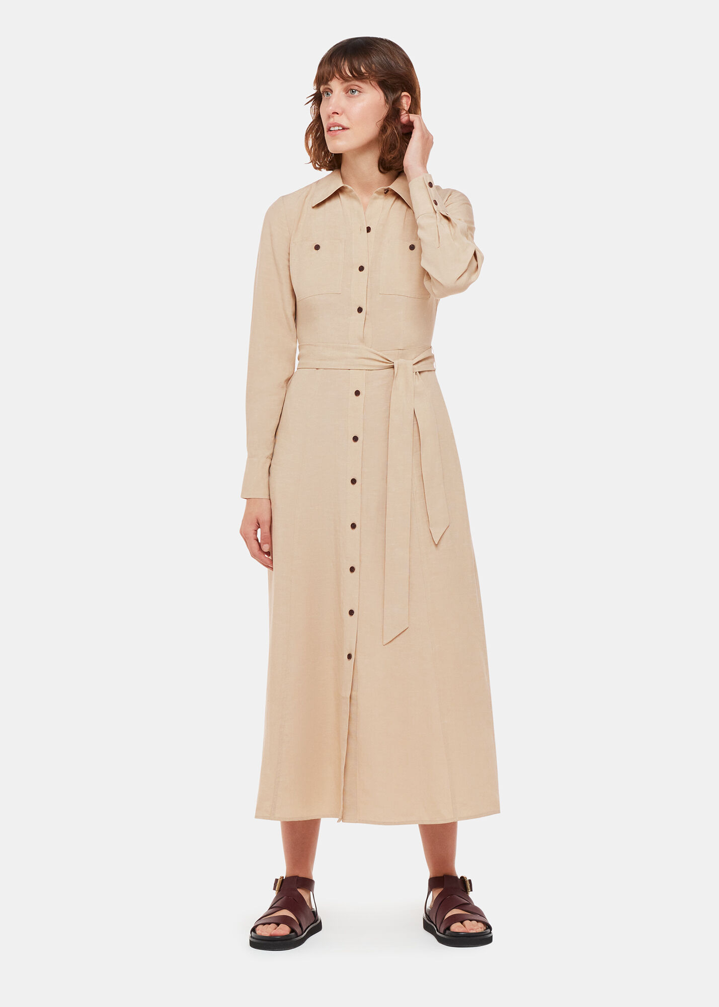 Alex print trapeze shirt dress discount