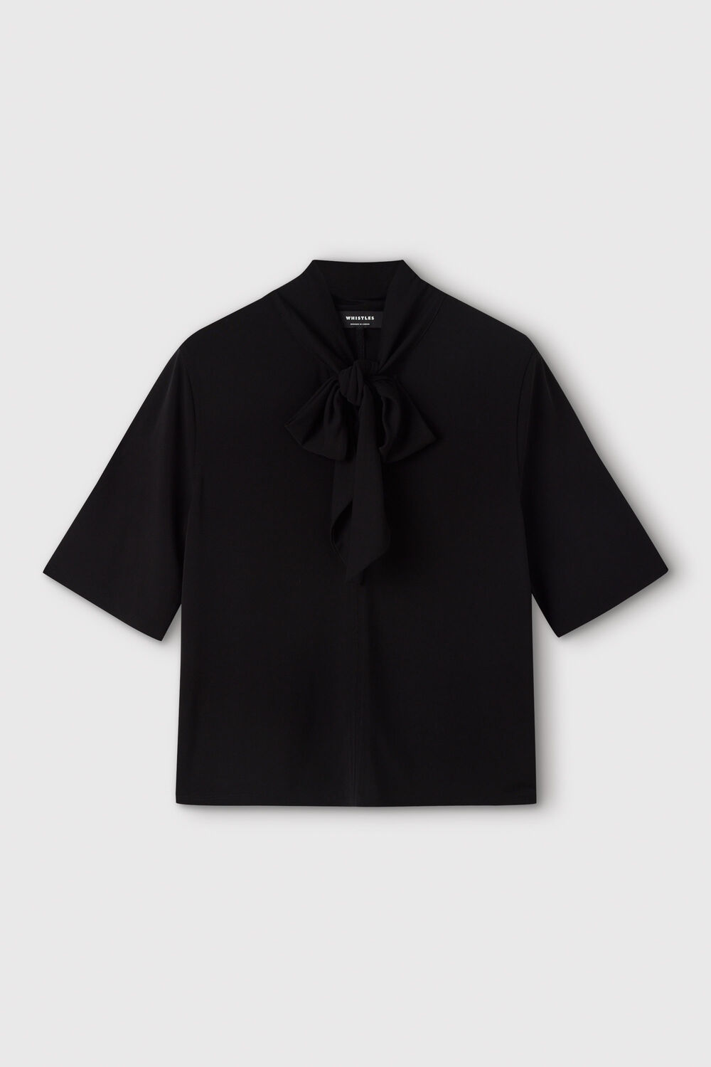 Short Sleeve Tie Neck Top