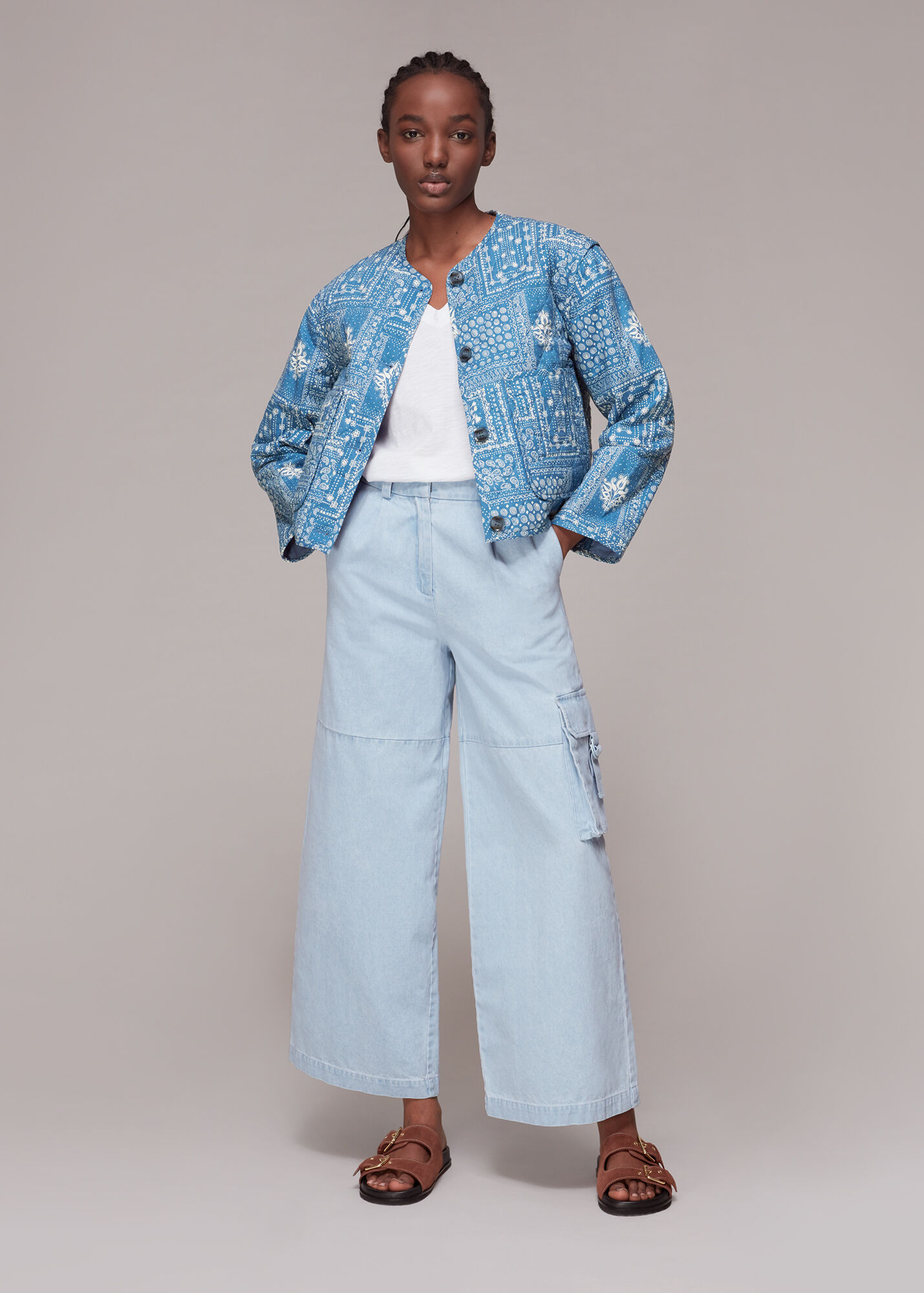 Multicolour Bandana Print Quilted Jacket WHISTLES