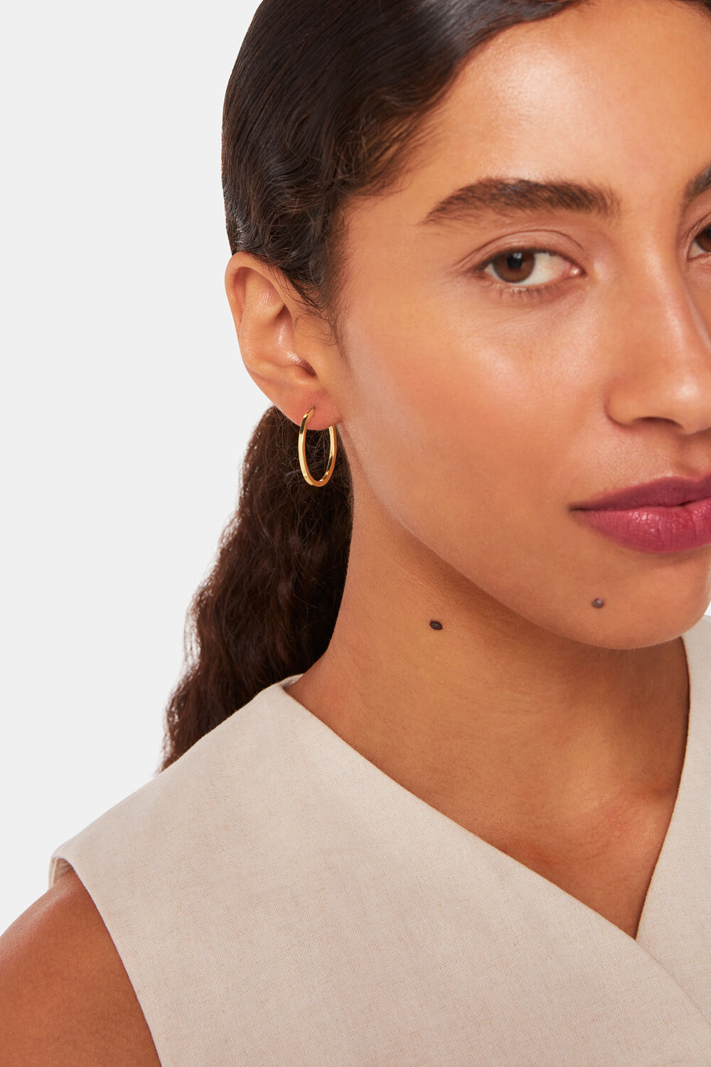 Mini Oval Thin Hoop
