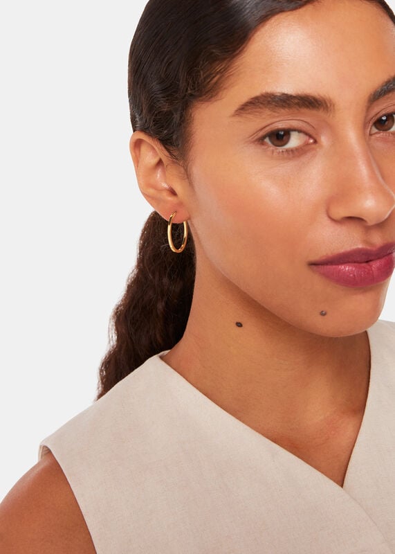 Gold Mini Oval Thin Hoop