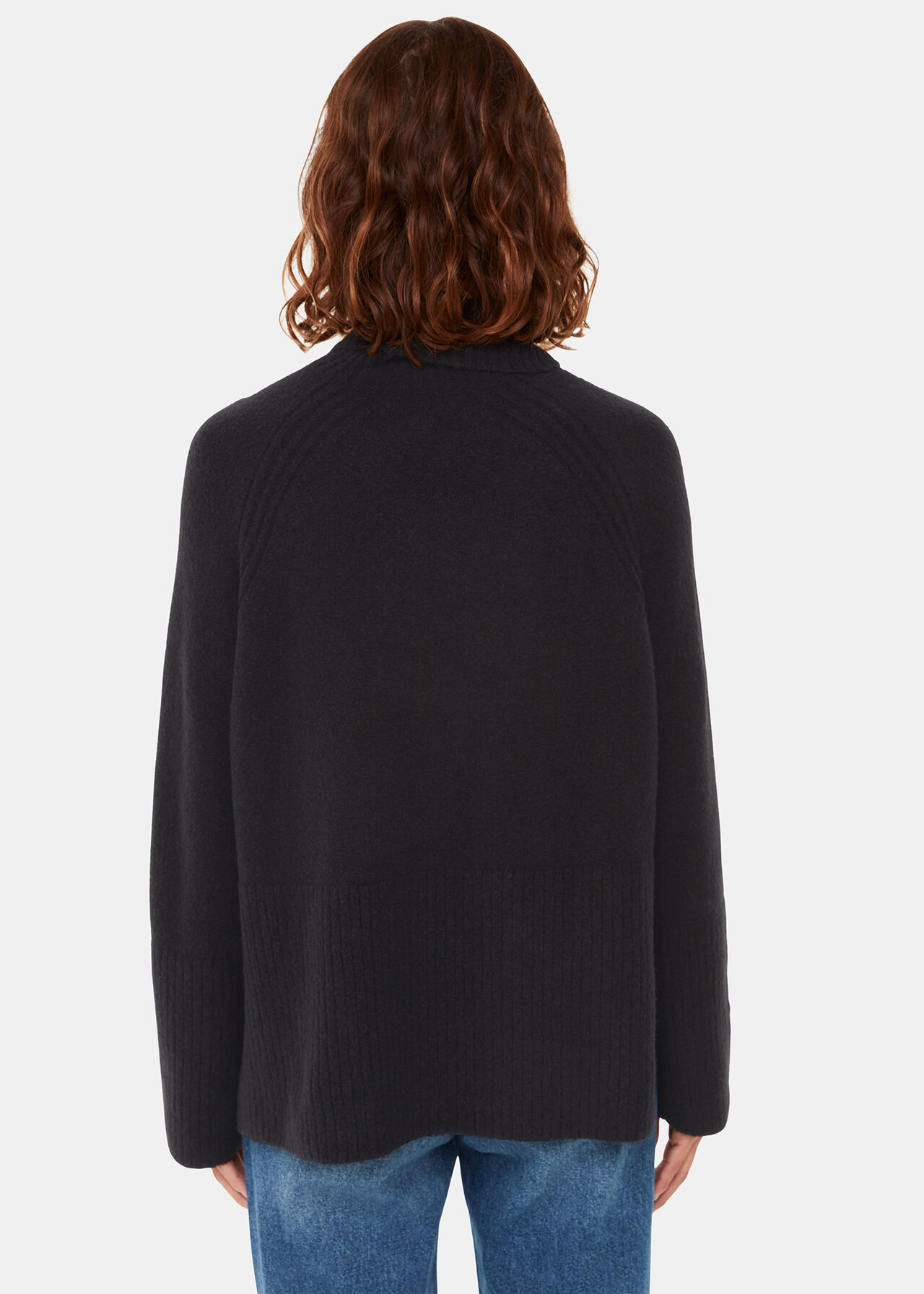 Textured Rib Detail Roll Neck