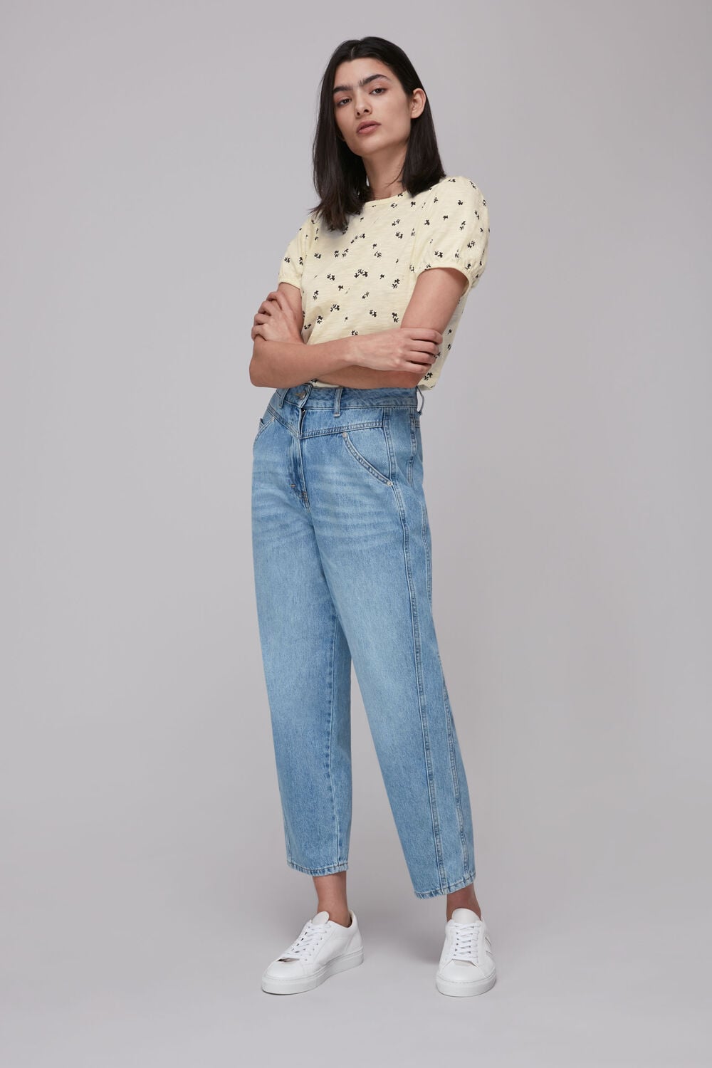Puff Sleeve Forget Me Not Cream/Multi