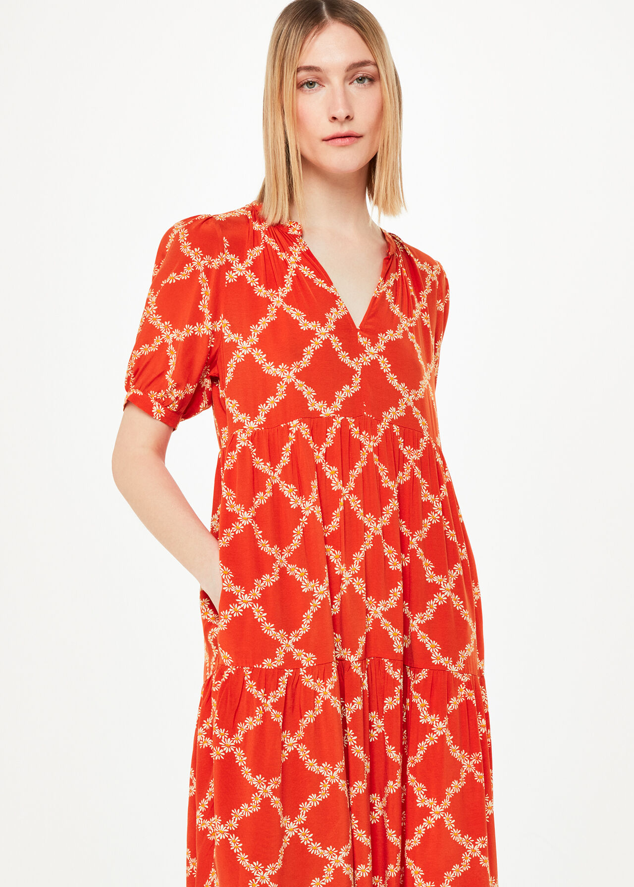 Daisy Trellis Trapeze Dress