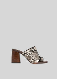 Acre Toe Loop Mule Snake Print