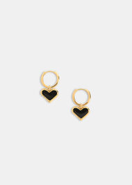 Enamel Heart Huggie Earring