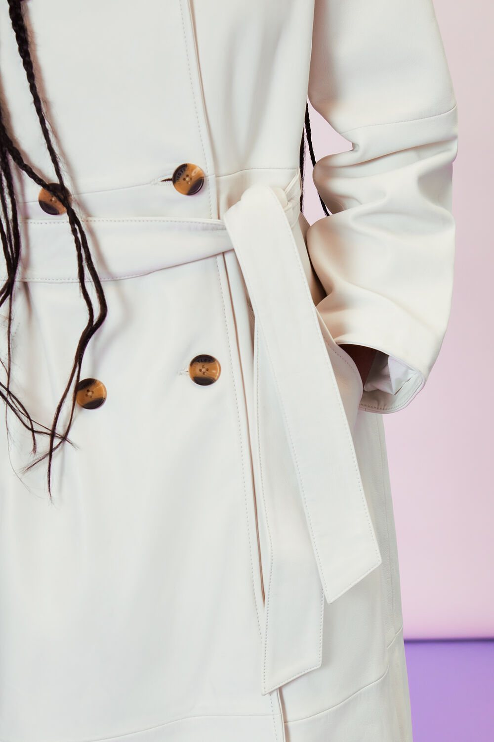 Gemma Leather Trench Coat
