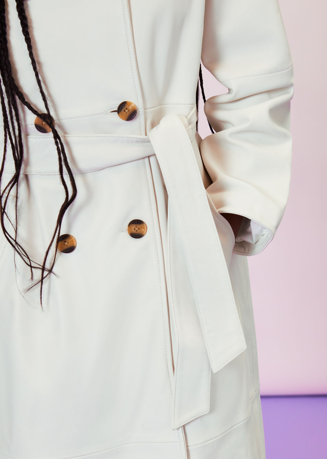 Gemma Leather Trench Coat