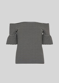 Stripe Frill Detail Bardot Multicolour