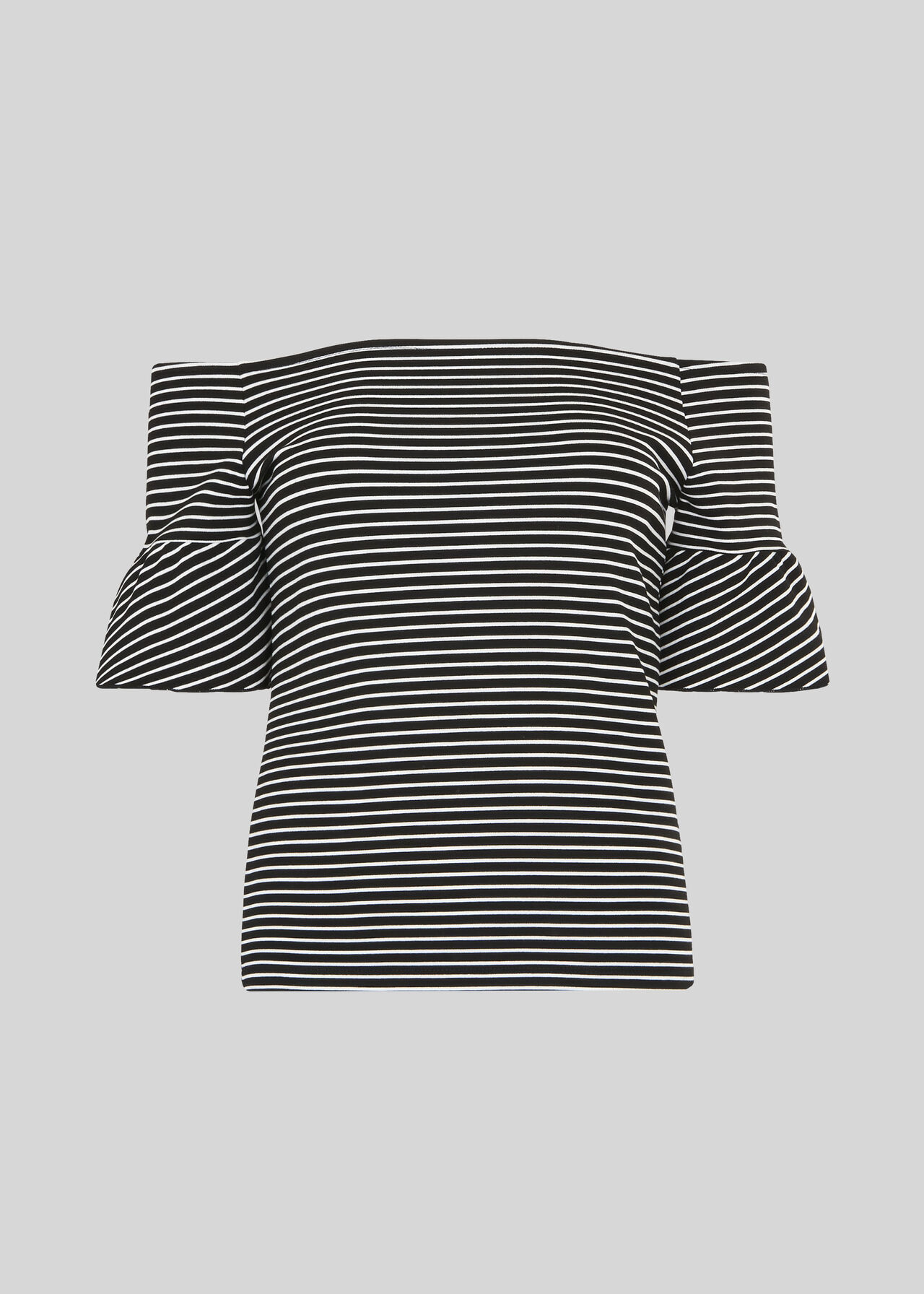 Stripe Frill Detail Bardot Multicolour