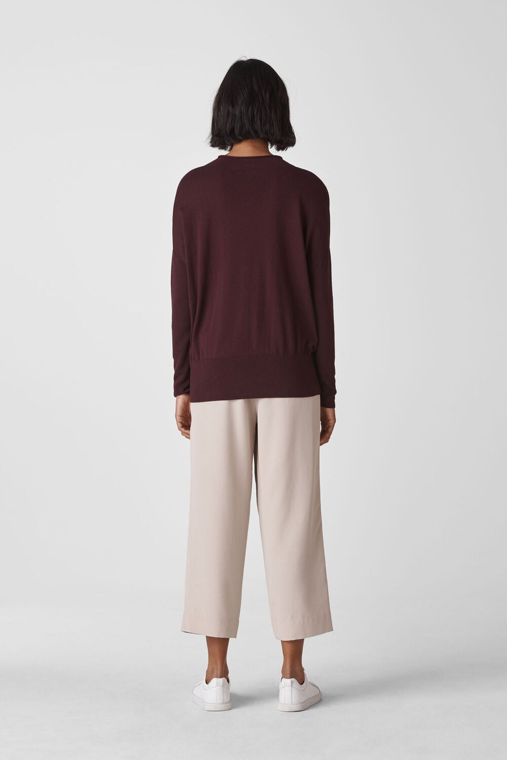 Relaxed Grown On Neck Knit Burgundy