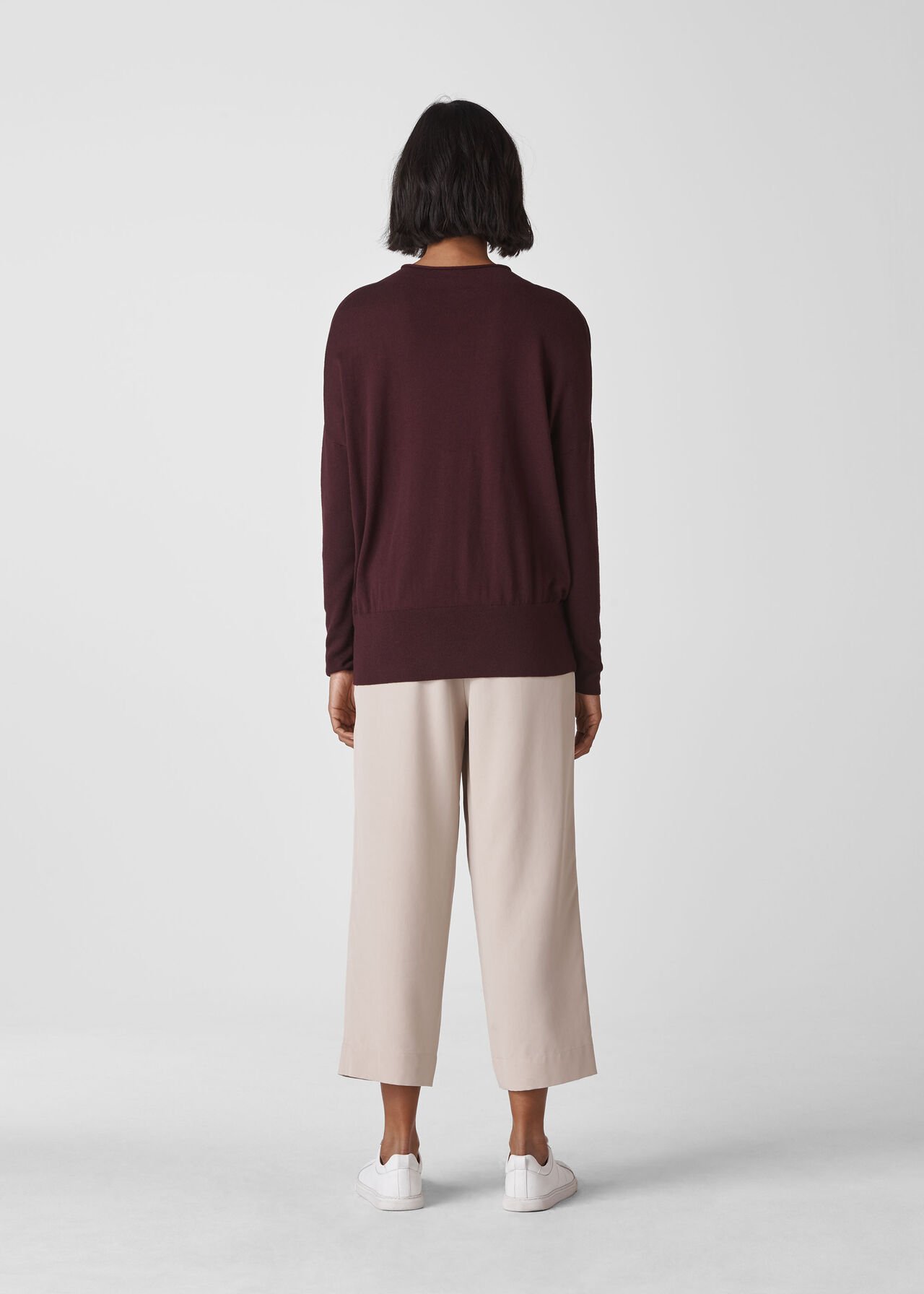 Relaxed Grown On Neck Knit Burgundy