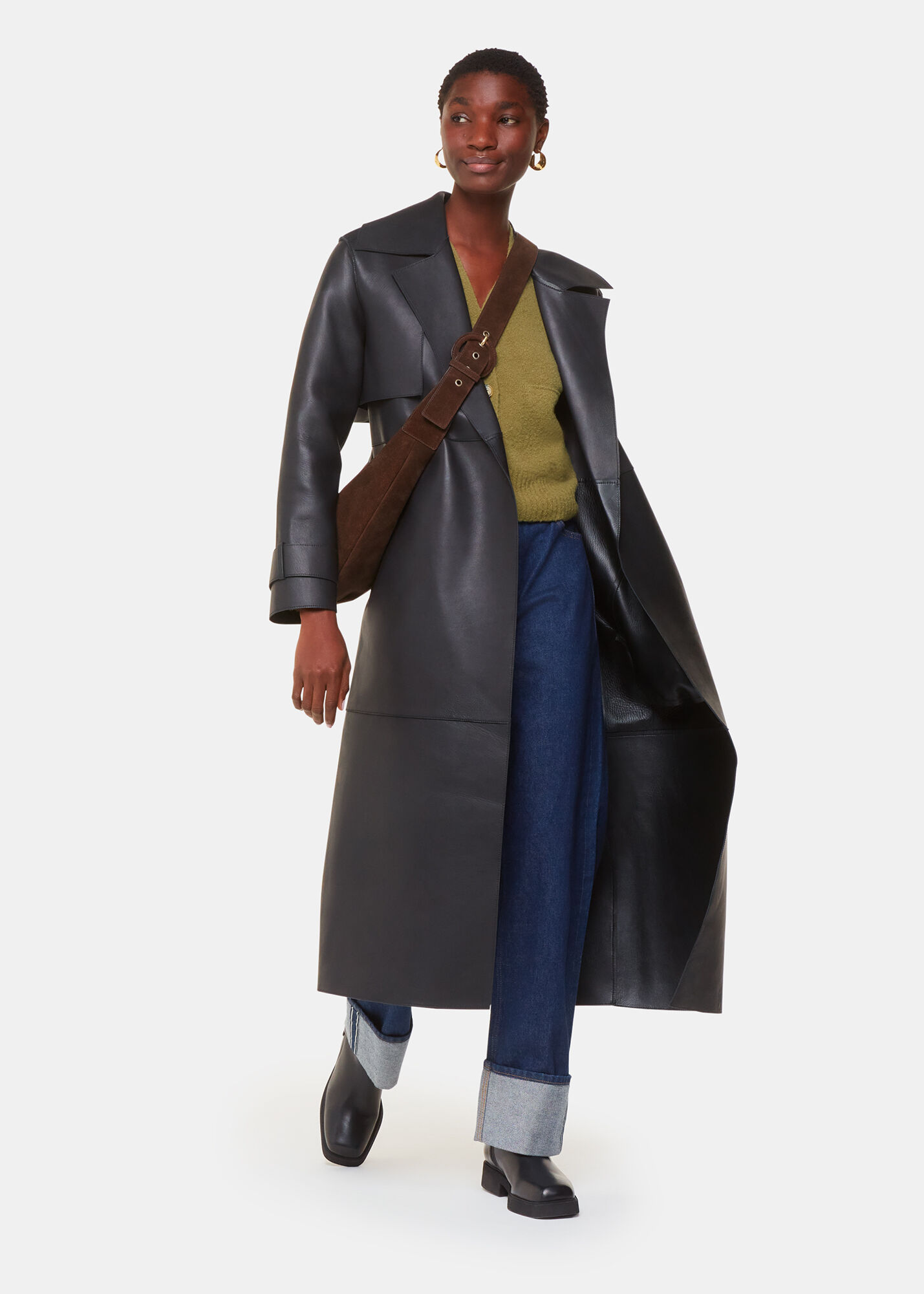 Sage Green Wool Mix Pocket Cardigan | WHISTLES | Whistles US |