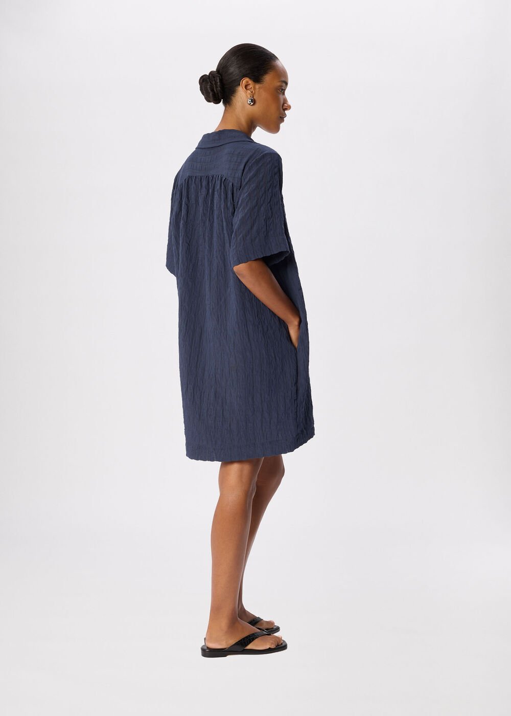 Textured Relaxed Short Dress