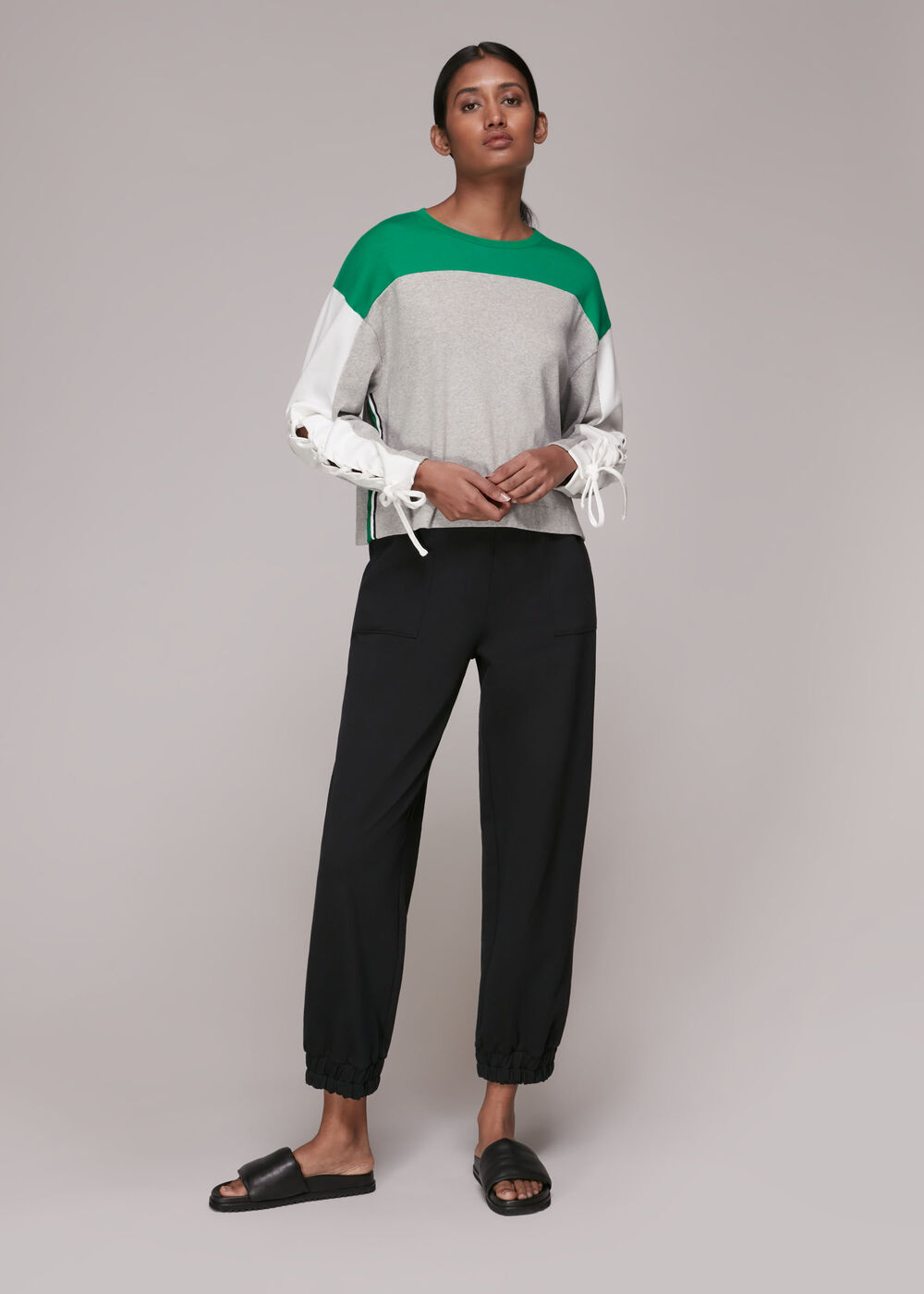 Tie Sleeve Colourblock Sweat