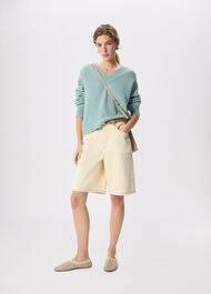 Cotton V Neck Relaxed Knit