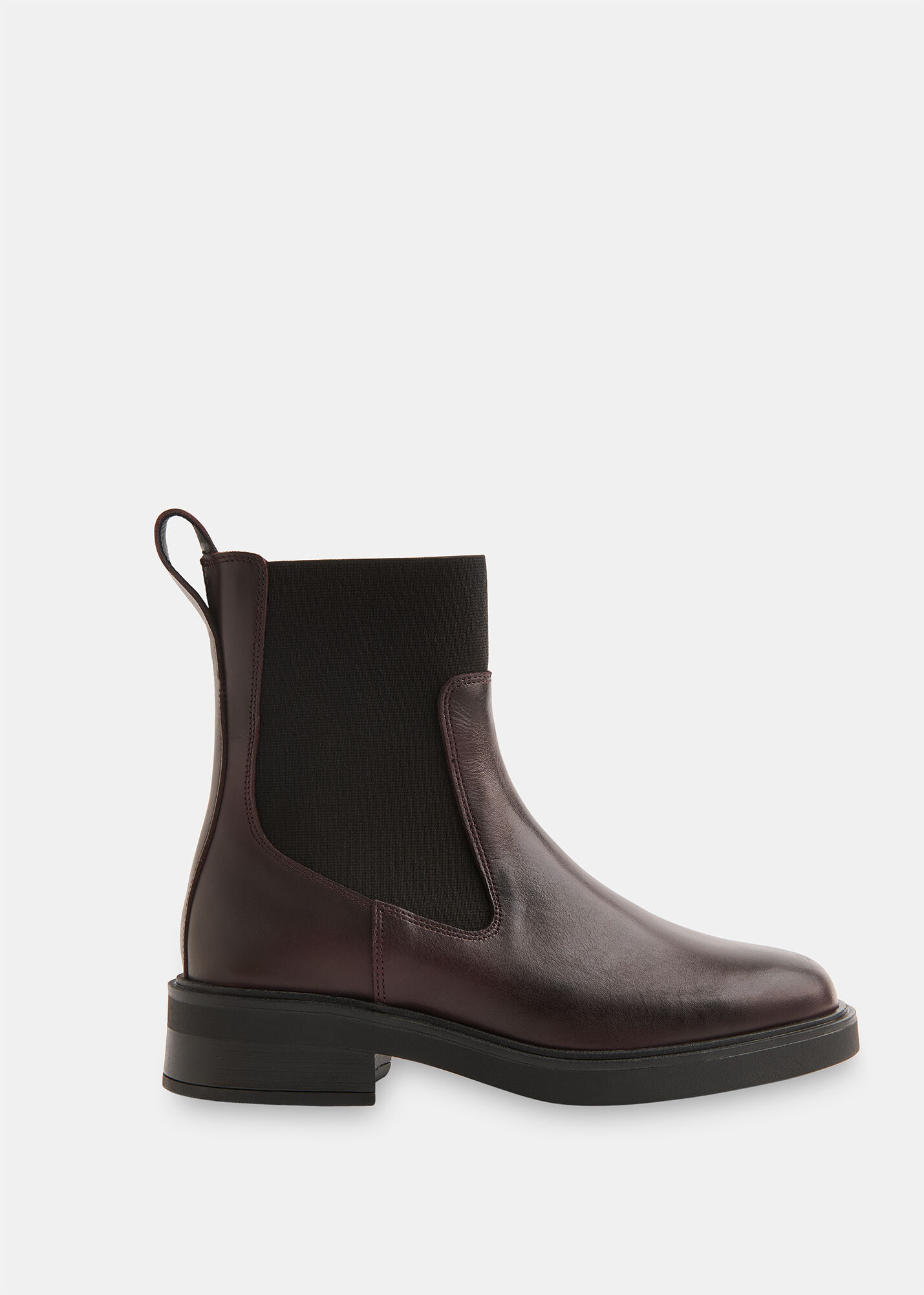 Burgundy Elasticated Chelsea Boot | WHISTLES | Whistles UK |