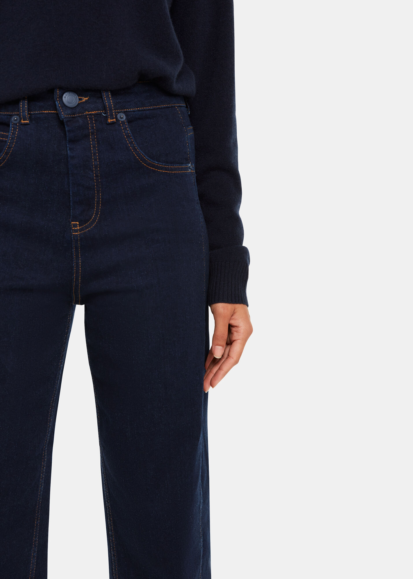 Dark Denim High Waist Barrel Leg Jean 