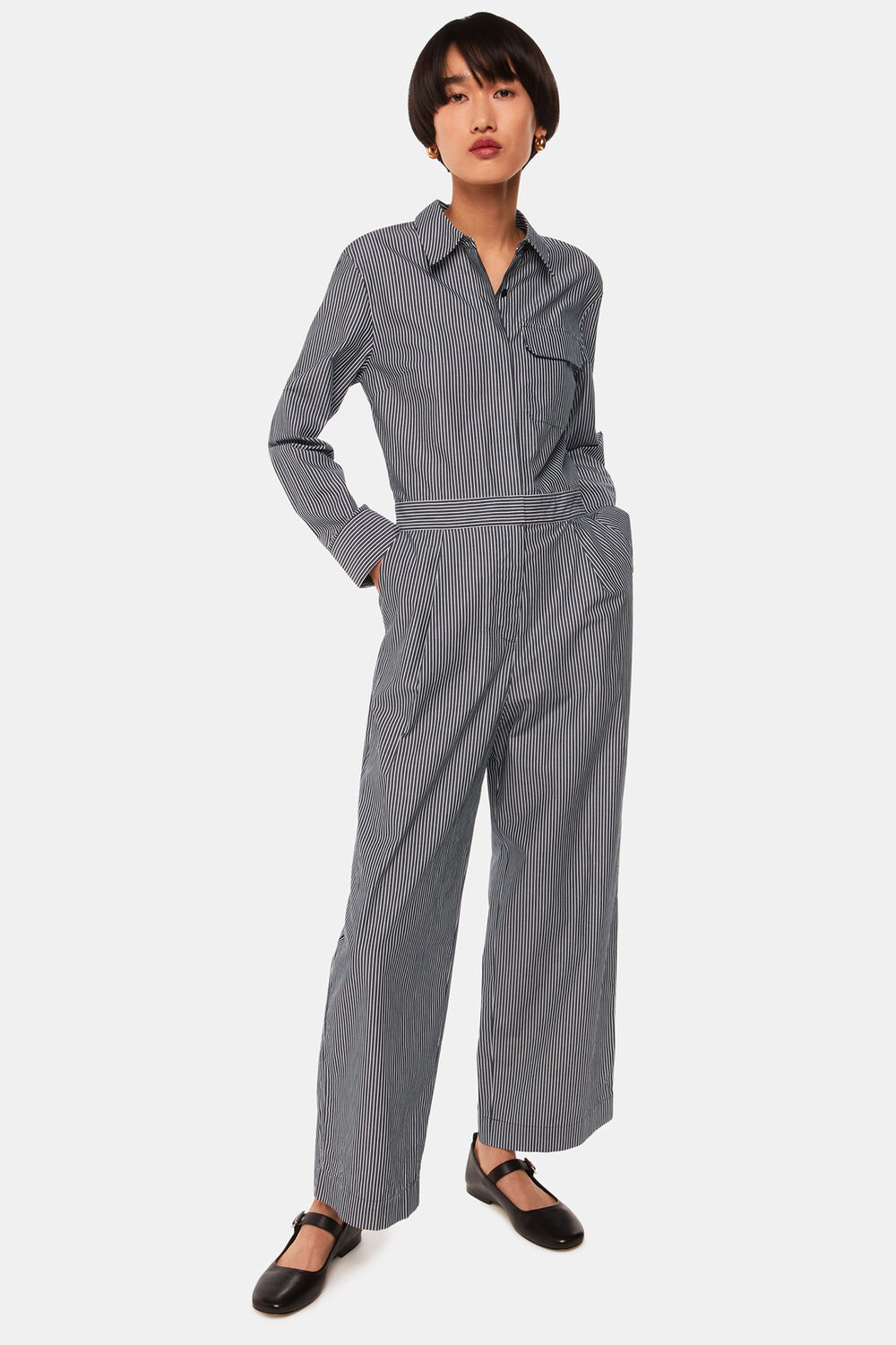 Black Julia Stripe Boilersuit
