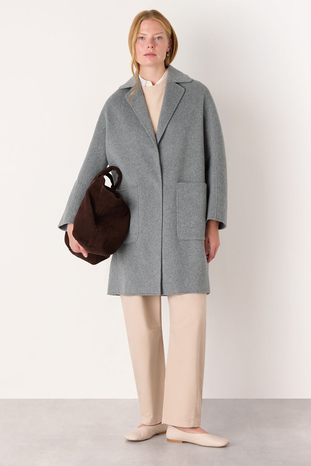 Grey Cassie Double Face Pocket Coat