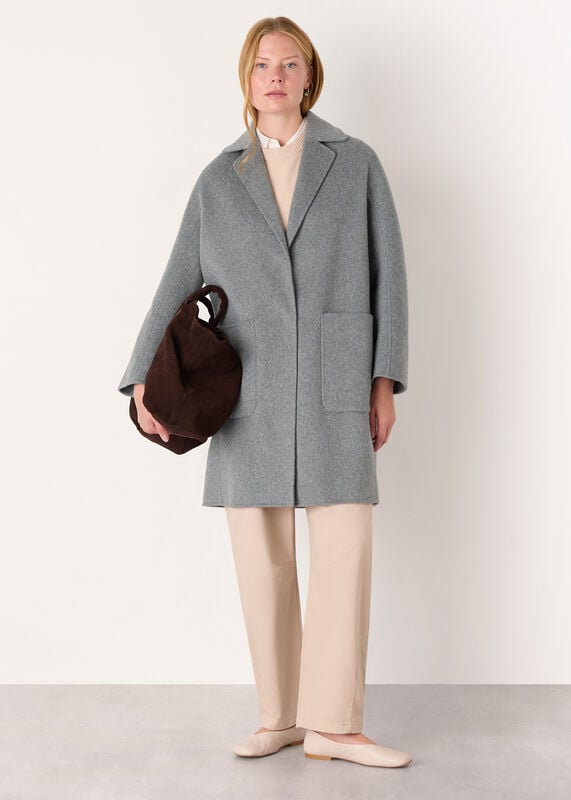 Grey Cassie Double Face Pocket Coat