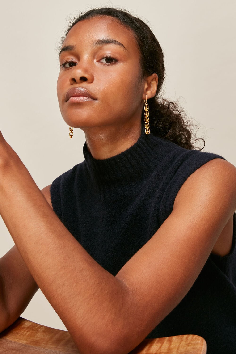Sphere Chain Drop Earring