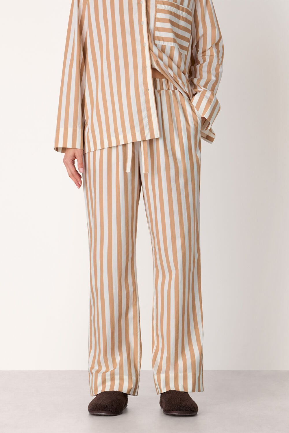 Ivory Cotton Stripe Pyjama Bottom
