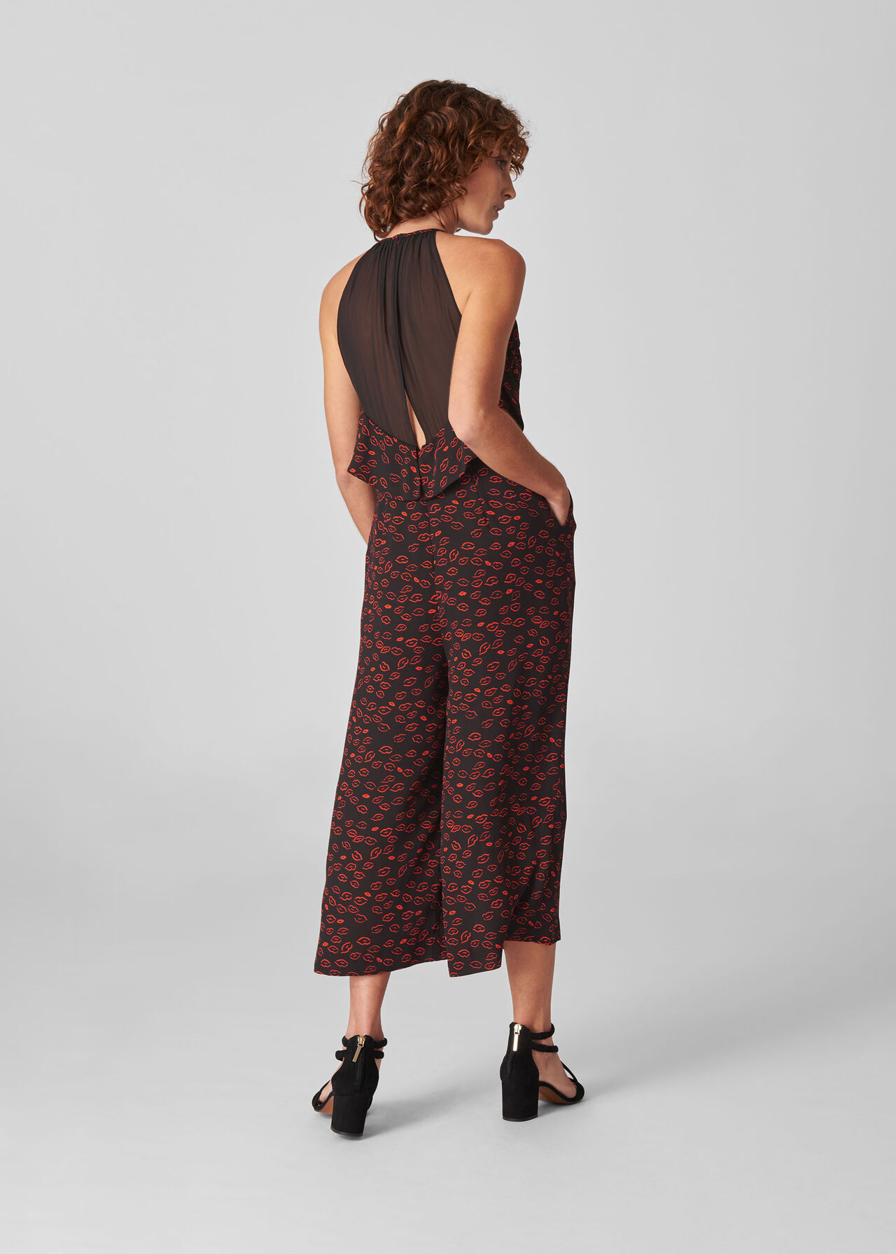 Sonia Lips Print Jumpsuit Black/Multi