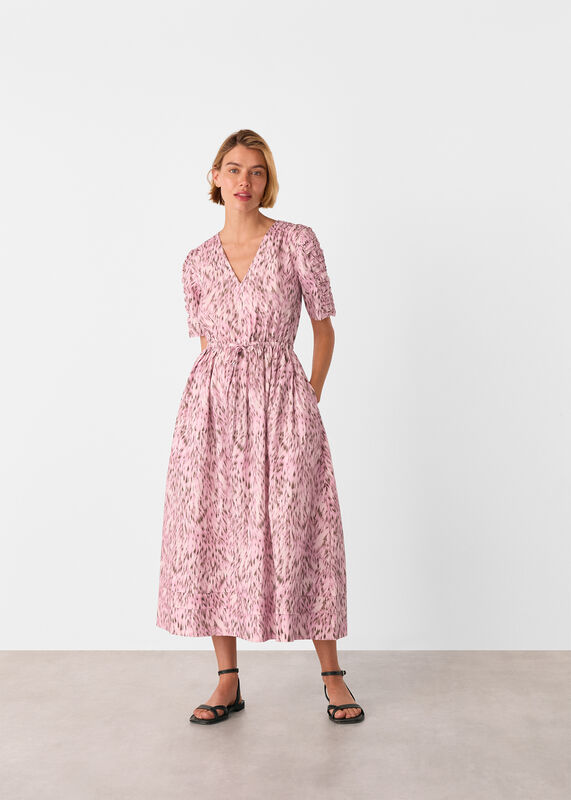 Leopard Cotton Midi Dress