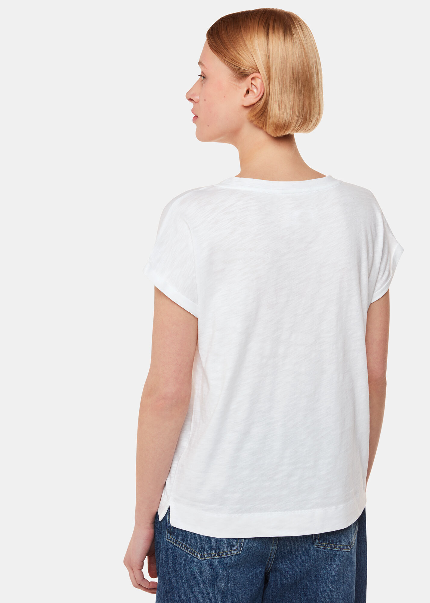 Willa V Neck Cap Sleeve Tee