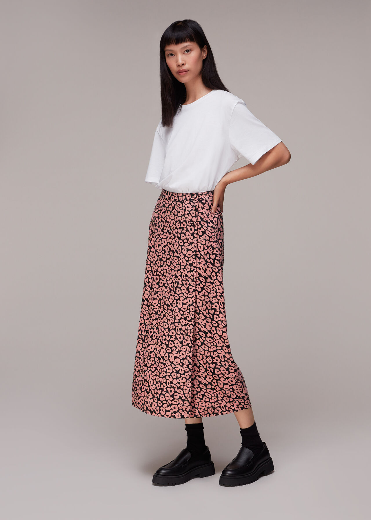 Fuzzy Leopard Wrap Skirt