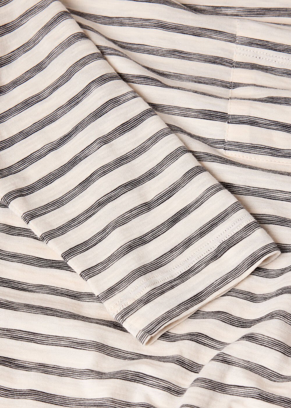 Stripe Crew Neck Pocket Top