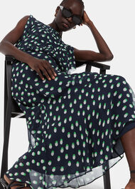 Moon Spot Print Midi Dress