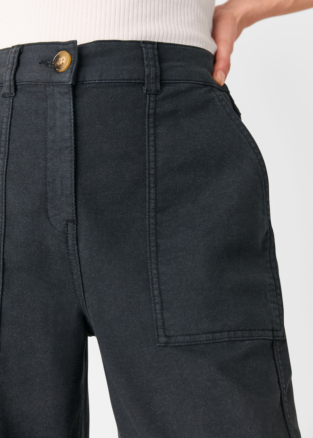 Cotton Wide Leg Trouser