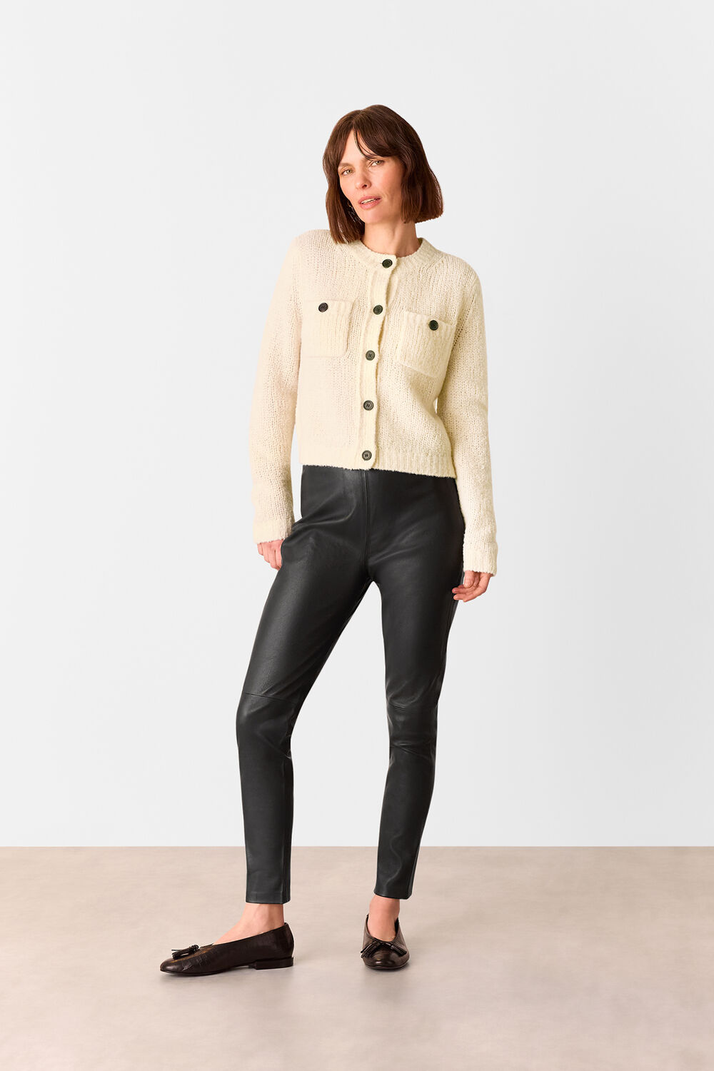Black Stretch Leather Legging