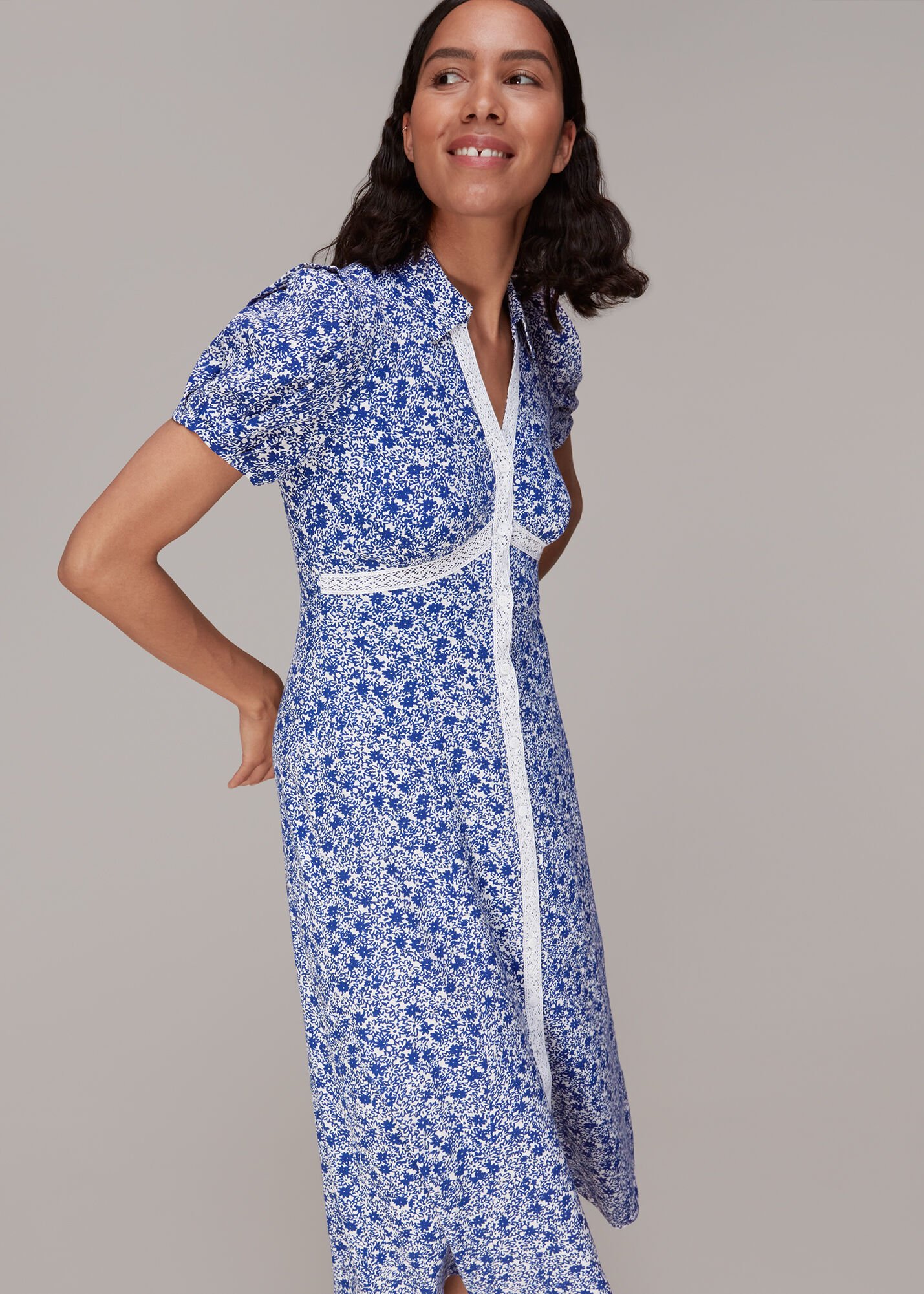 Daisy print top midi dress