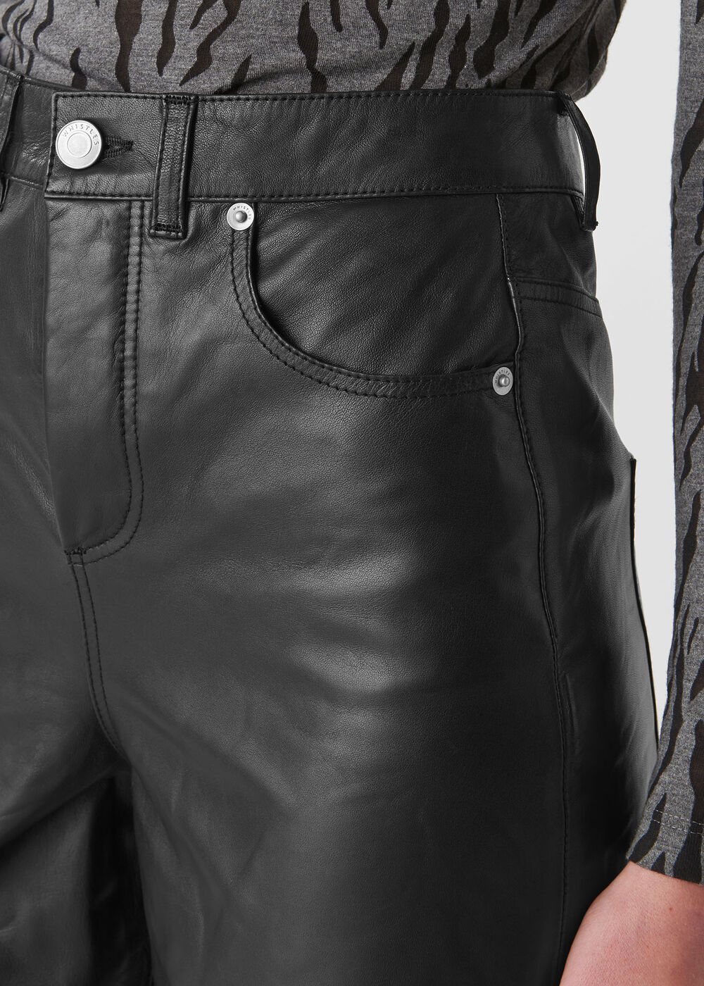 Leather Barrel Leg Jean