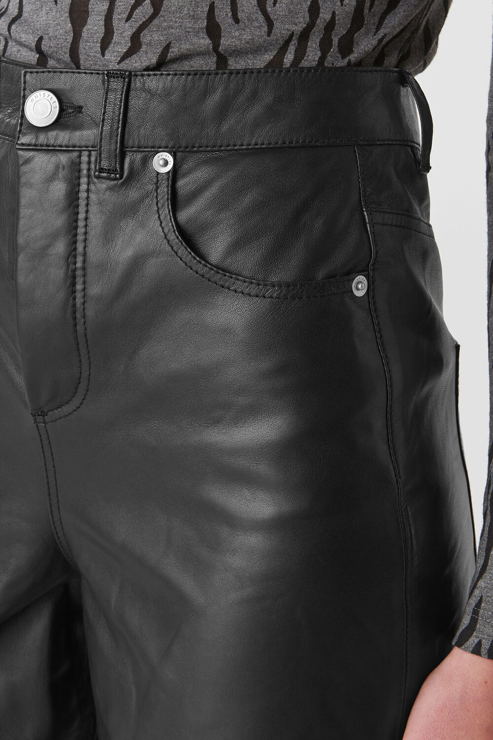 Leather Barrel Leg Jean