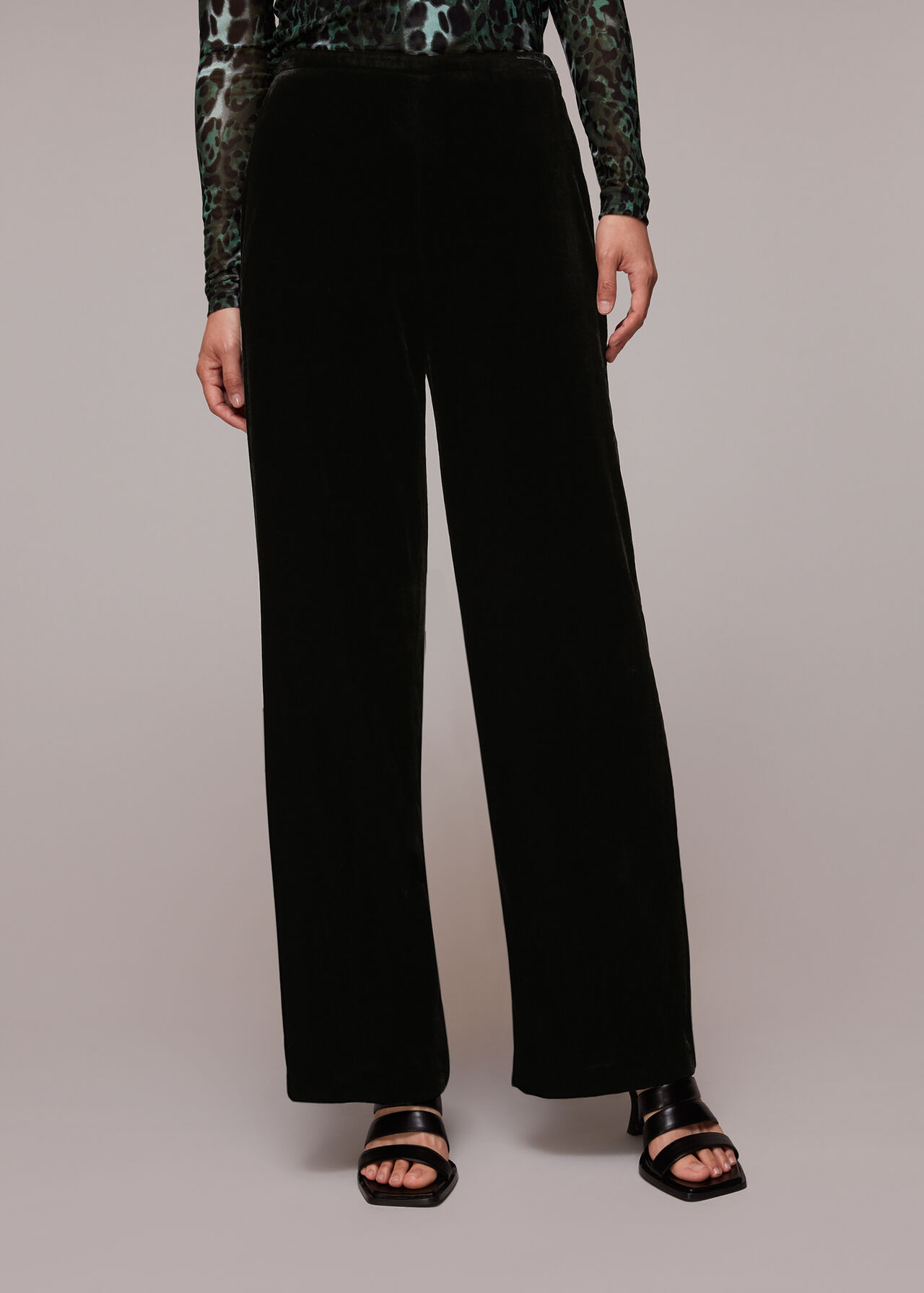 Black Velvet Wide Leg Trouser, WHISTLES